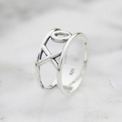 925 Sterling XOXO Hugs And Kisses Wide Statement Rings on Luulla