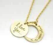 i love you to the moon and back necklace, Crescent moon Necklace Gold