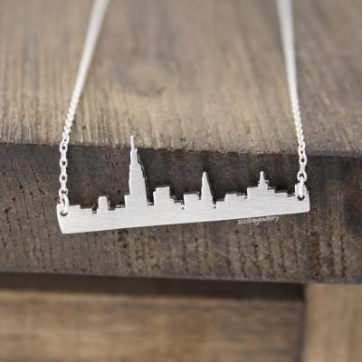 Cityscape Necklace, Skyline Necklace- New York Necklace, NY Necklace in 3 colors, N0380K