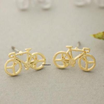 Bicycle stud earrings, Bike earrings in 3 colors, E0702K