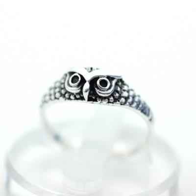 925 Sterling Silver Owl Ring, R0217S