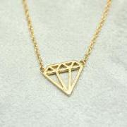  Cut-Out Diamond shape necklace in gold