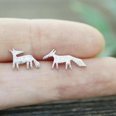 Cute and Tiny Fox Stud Earrings in 3 colors
