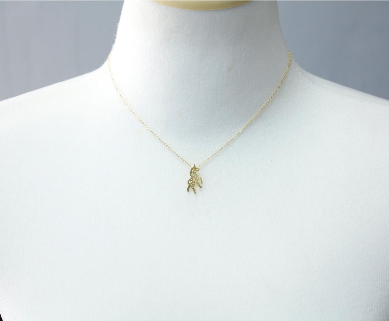 Beautiful Unicorn Necklace In Silver/ Gold, N0256g on Luulla