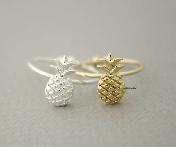 Cute Pineapple adjustable ring in 2 colors, R0626G