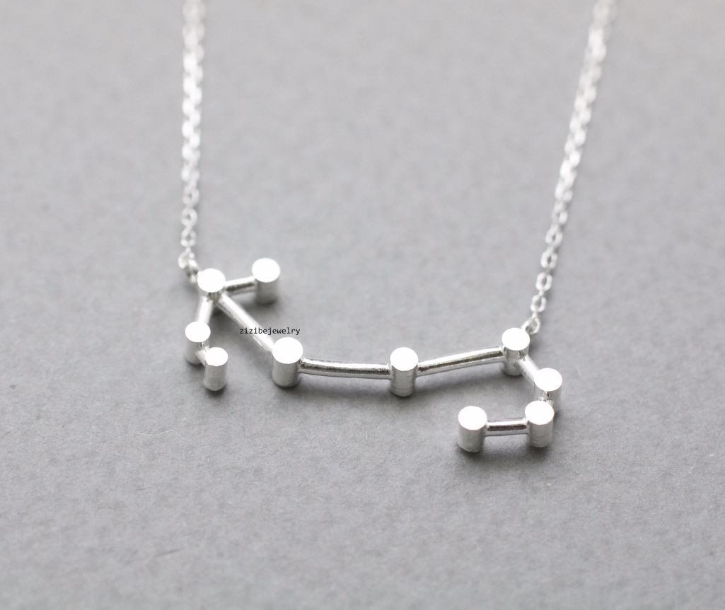 zodiac ign necklace silver
