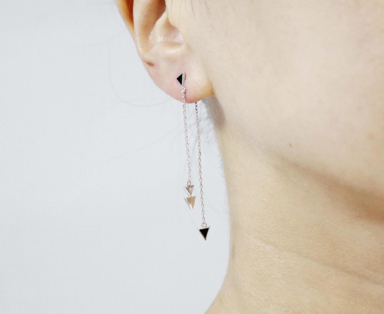 back chain earrings