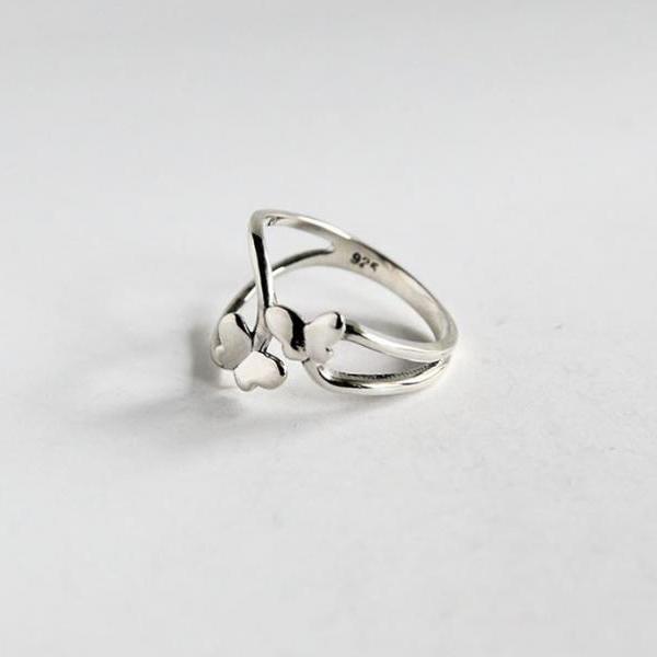 925 Sterling Silver Butterfly Statement Ring, Butterflies Ring on Luulla