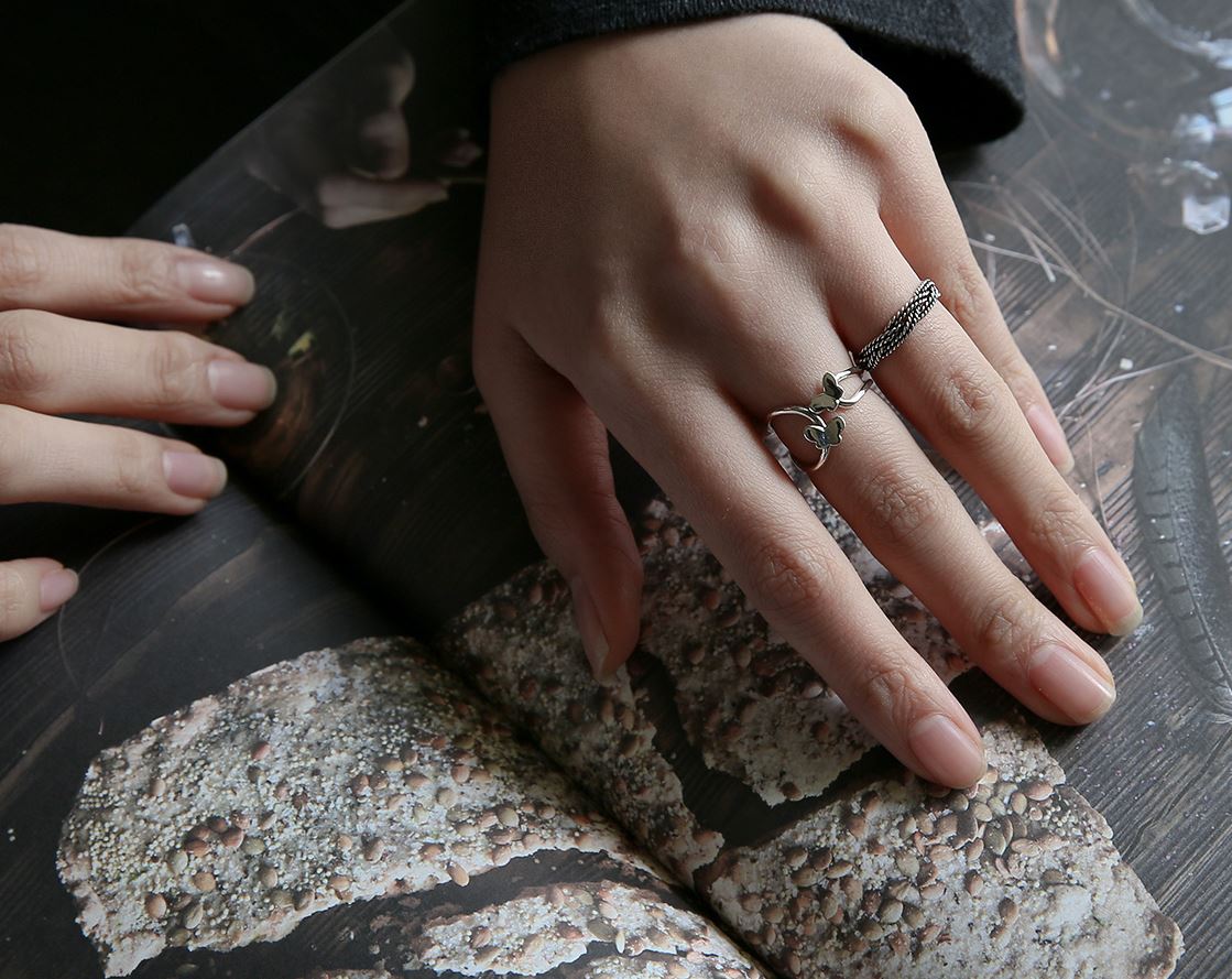 925 Sterling Silver Butterfly Statement Ring, Butterflies Ring on Luulla